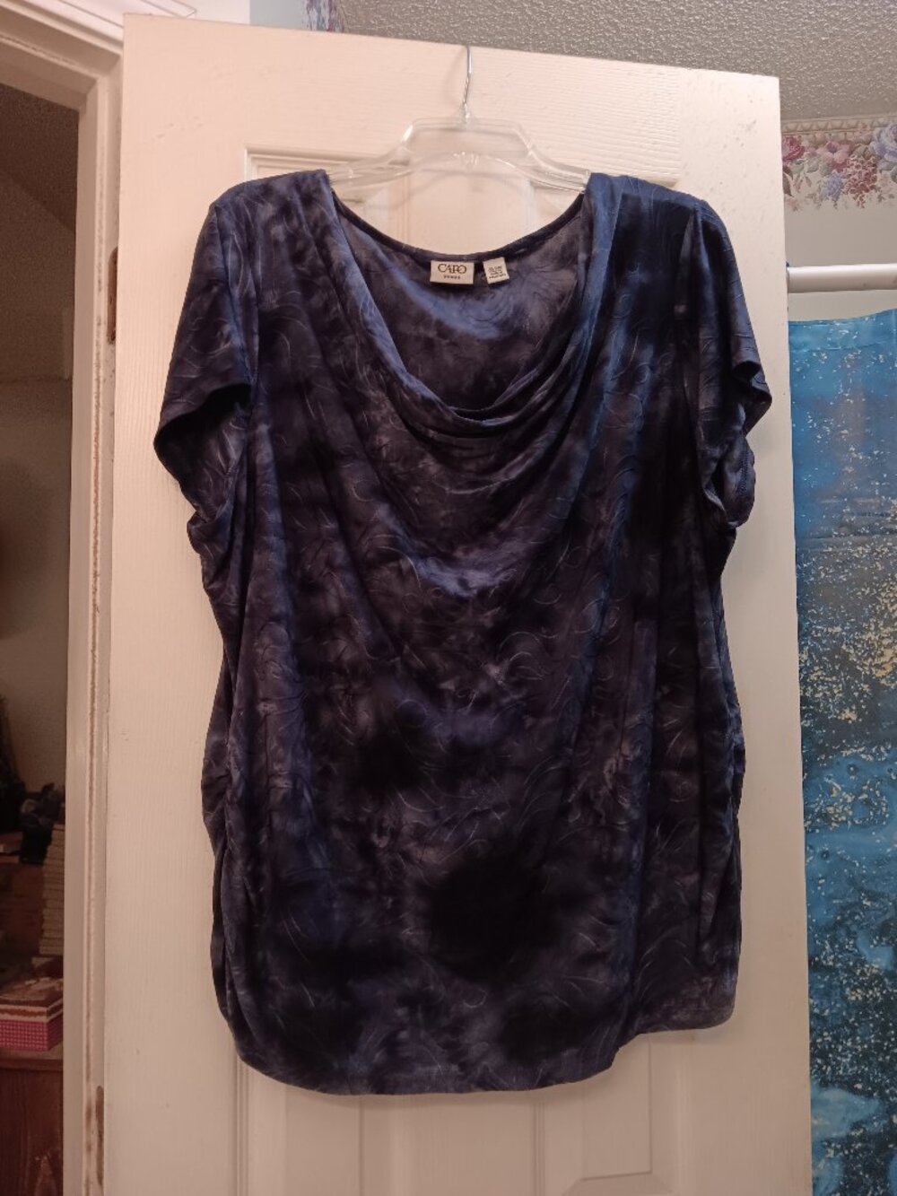 Cato Cap Sleeve Pull Over Grey and Black Blouse in Size 22/24W